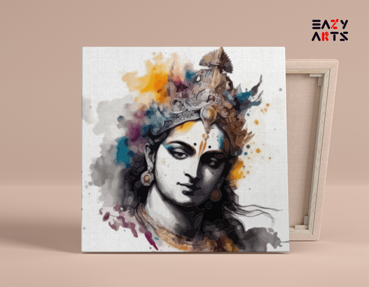 DIY Paint by numbers kit - Krishna Monochrome Paint by Numbers Kit