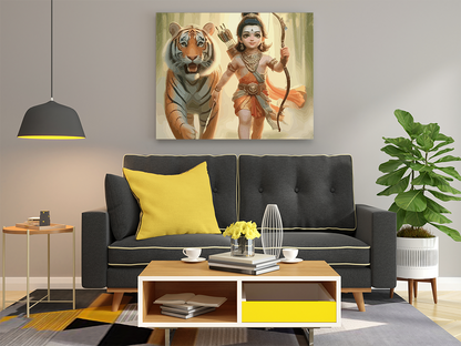 DIY PBN Kit - Divine Protector: Little Ram with Tiger Paint by Numbers Kit