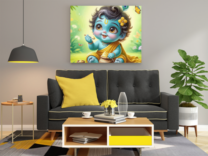 DIY PBN Kit - Little Krishna's Butter Delight: Adorable Paint by Numbers Kit