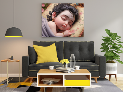 DIY PBN Kit - Sleeping Baby Krishna Paint by Numbers Kit