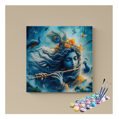 DIY Painting Kit - Mystical Krishna with Flute Paint by Numbers Kit