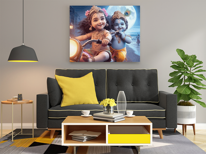 DIY PBN Kit - Balaram and Krishna: Joyful Adventure Paint by Numbers Kit