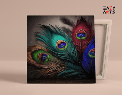 DIY Paint by numbers kit - Elegant Peacock Feathers: Symbol of Grace Paint by Numbers Kit