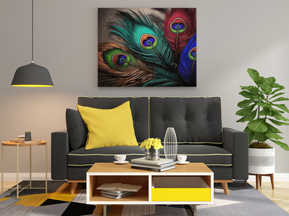 DIY PBN Kit - Elegant Peacock Feathers: Symbol of Grace Paint by Numbers Kit