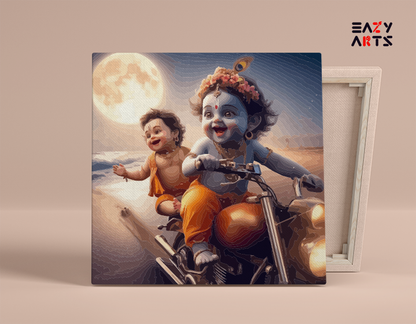 DIY Paint by numbers kit - Playful Ride: Krishna and Balaram Paint by Numbers Kit