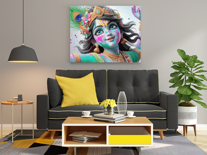 DIY PBN Kit - Joyful Krishna: Vibrant Colors of Holi - Paint by Numbers Kit