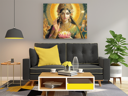 DIY PBN Kit - Divine Grace: Goddess Lakshmi in Radiant Splendor - Paint by Numbers Kit