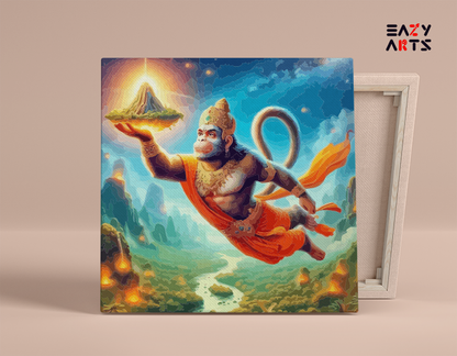 DIY Paint by numbers kit - Mighty Hanuman: The Savior of Sanjeevani Mountain - Paint by Numbers Kit