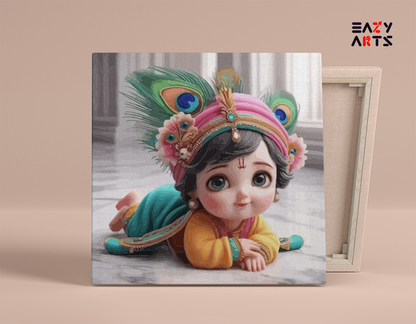DIY Paint by numbers kit - Adorable Baby Krishna: Divine Innocence - Paint by Numbers Kit