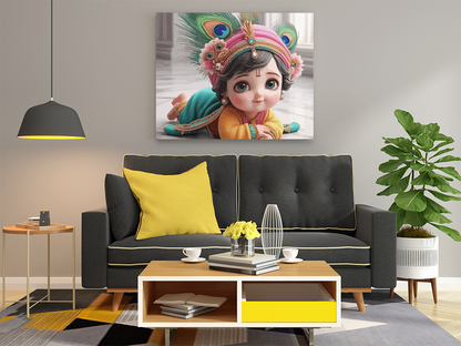 DIY PBN Kit - Adorable Baby Krishna: Divine Innocence - Paint by Numbers Kit