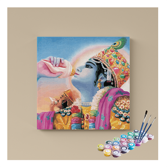 DIY Painting Kit - Victory Call: Lord Krishna with Shankh - Paint by Numbers Kit