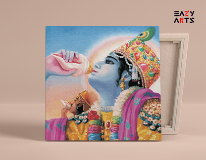 DIY Paint by numbers kit - Victory Call: Lord Krishna with Shankh - Paint by Numbers Kit