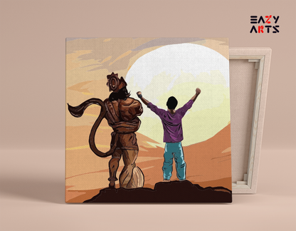 DIY Paint by numbers kit - Triumph with Hanuman: Victory and Devotion - Paint by Numbers Kit