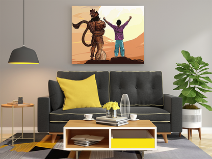 DIY PBN Kit - Triumph with Hanuman: Victory and Devotion - Paint by Numbers Kit