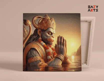 DIY Paint by numbers kit - Serenity of Devotion: Hanuman in Prayers - Paint by Numbers Kit