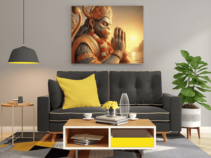 DIY PBN Kit - Serenity of Devotion: Hanuman in Prayers - Paint by Numbers Kit