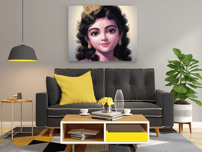 DIY PBN Kit - Divine Beauty: Young Krishna Portrait - Paint by Numbers Kit