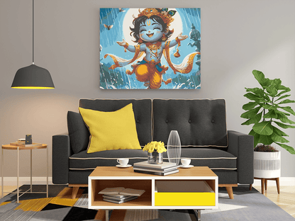 DIY PBN Kit - Joyful Krishna in the Rain - Paint by Numbers Kit