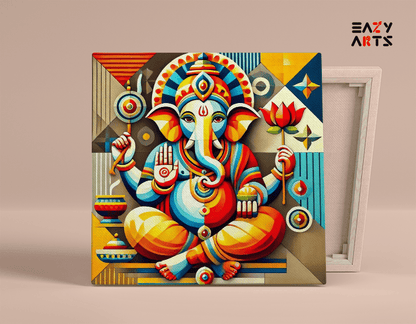 DIY Paint by numbers kit - Modern Geometric Lord Ganesha - Paint by Numbers Kit