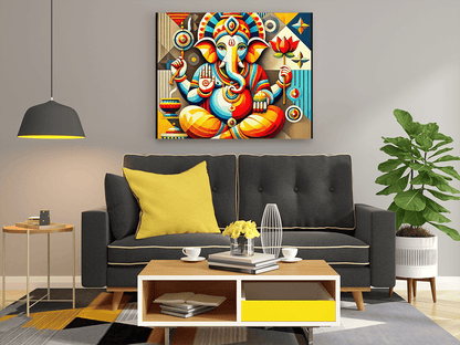 DIY PBN Kit - Modern Geometric Lord Ganesha - Paint by Numbers Kit