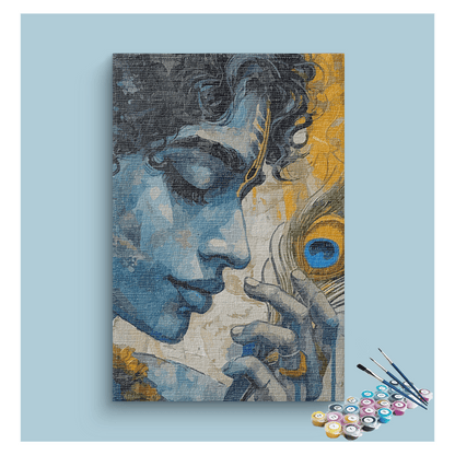 DIY Painting Kit - Serene Contemplation: Krishna's Divine Presence - Paint by Numbers Kit