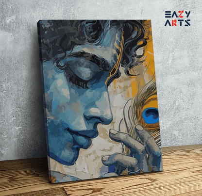 DIY Paint by numbers kit - Serene Contemplation: Krishna's Divine Presence - Paint by Numbers Kit