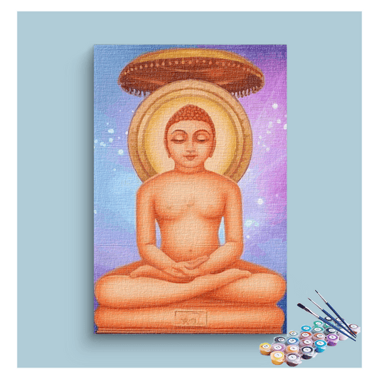 DIY Painting Kit - Enlightened Serenity: Jain Tirthankara in Meditation - Paint by Numbers Kit