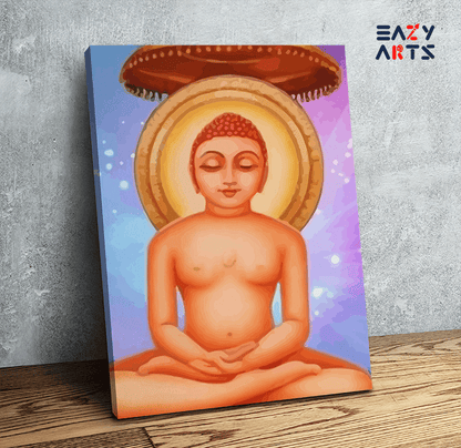 DIY Paint by numbers kit - Enlightened Serenity: Jain Tirthankara in Meditation - Paint by Numbers Kit
