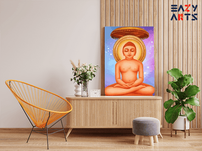 DIY PBN Kit - Enlightened Serenity: Jain Tirthankara in Meditation - Paint by Numbers Kit