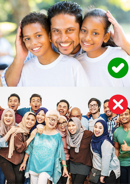 Use only clear pictures where faces of people are clear