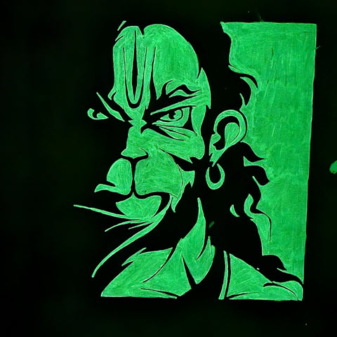 Painting by Akash Suryavanshi, made with an Eazy Arts glow in the dark kit
