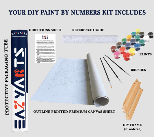 Baby Krishna with Calf Paint by Numbers Kit – DIY Acrylic Painting Kit for Adults