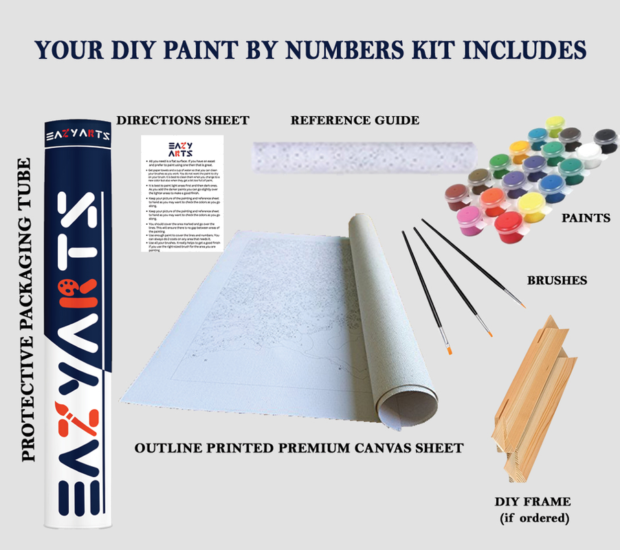 Eazy Arts Paint by Number kit Includes