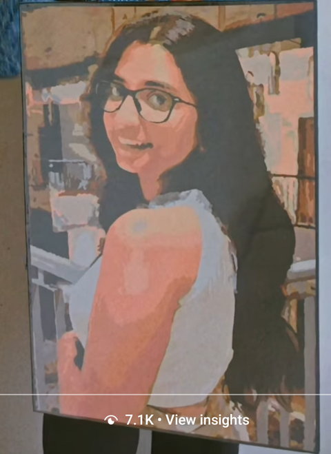Painting by @artby.yashita, made with an Eazy Arts custom paint by numbers kit