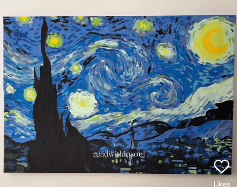 Painting by @readwithinsoul, made with an Eazy Arts paint by numbers kit