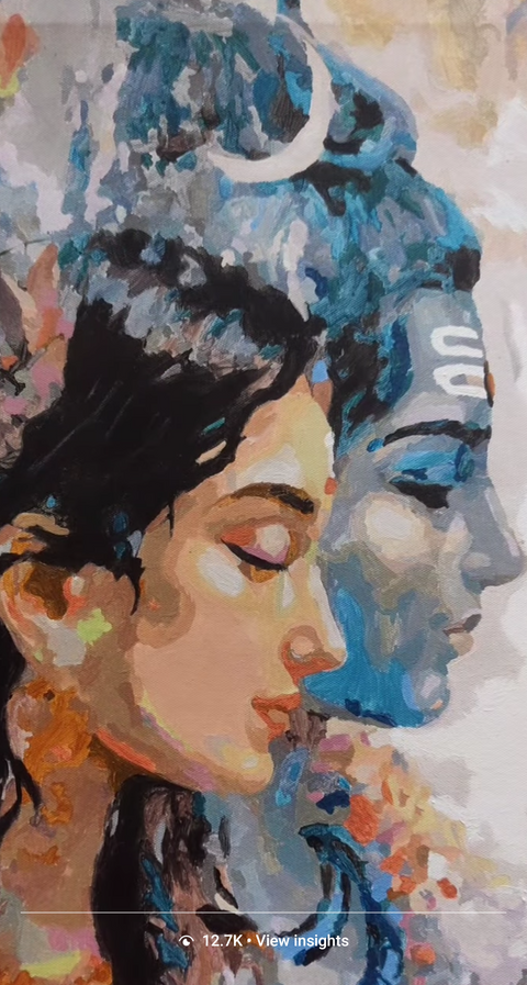 Painting by @swatiugc1319, made with an Eazy Arts paint by numbers kit
