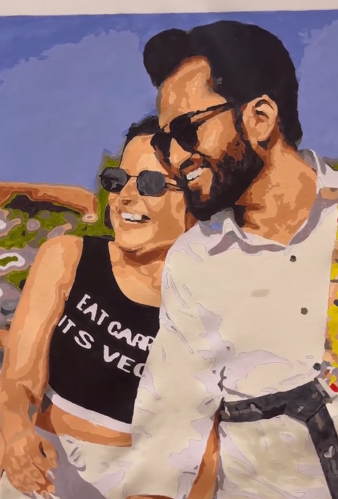 Painting by @thatpinkcollargirl, made with an Eazy Arts custom paint by numbers kit