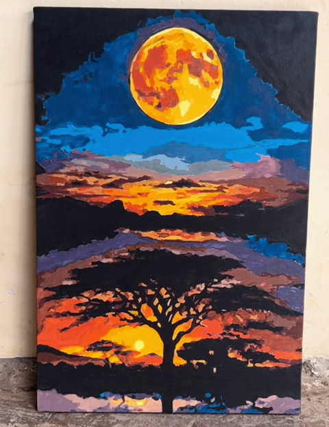 Painting by @the.art.crowd_, made with an Eazy Arts paint by numbers kit