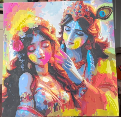 Painting by @vaani.jainn, made with an Eazy Arts paint by numbers kit