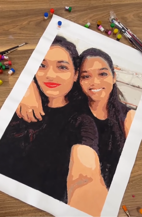 Painting by @vayyari.bhama_, made with an Eazy Arts custom paint by numbers kit