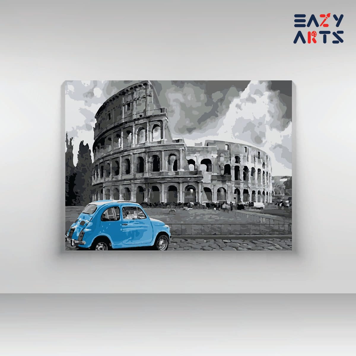 Blue Vintage Car In Colosseuml PBN kit