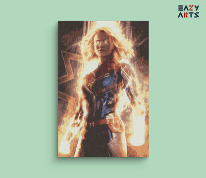 Captain Marvel paint by numbers