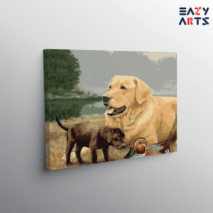 Dog Puppy and Duck paint by numbers