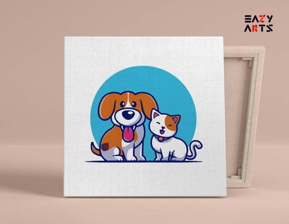 Dog Cat Friends PBN kit for kids