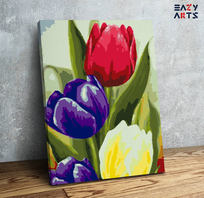 Colorful Tulips Flowers PBN kit