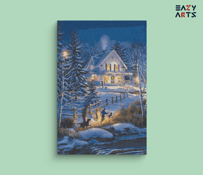 House in The Snow paint by numbers