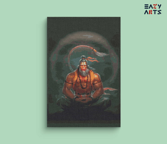 Lord Hanuman in Meditation paint by numbers