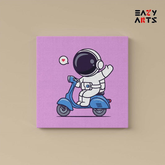 Astronaut On Scooter Paint By Numbers kit for kids
