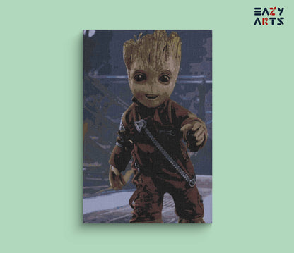 Baby Groot Walking paint by numbers