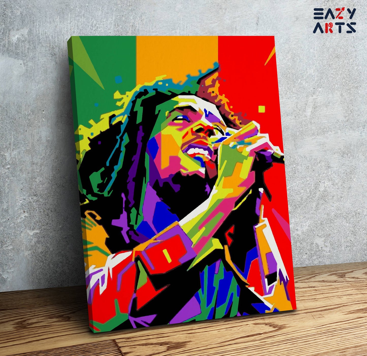 Bob Marley Singing  Abstract PBN kit